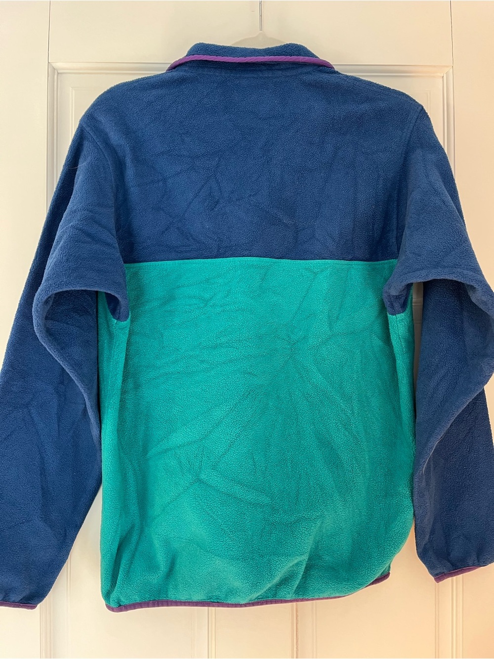 Patagonia Women’s Blue, Teal & Purple Synchilla Snap Pullover size small. - Picture 4 of 5